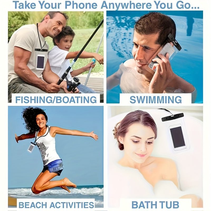 Glow-in-the-Dark Waterproof Phone Pouch for Swimming and Diving - Universal Sealed Dry Bag for Mobile Phones