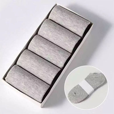5 Pairs Couple'S Invisible Socks, Solid Color, Breathable Thin Polyester 95% Spandex 5% Knit Fabric, Hand Washable, 200g/m² - Black, White, Grey