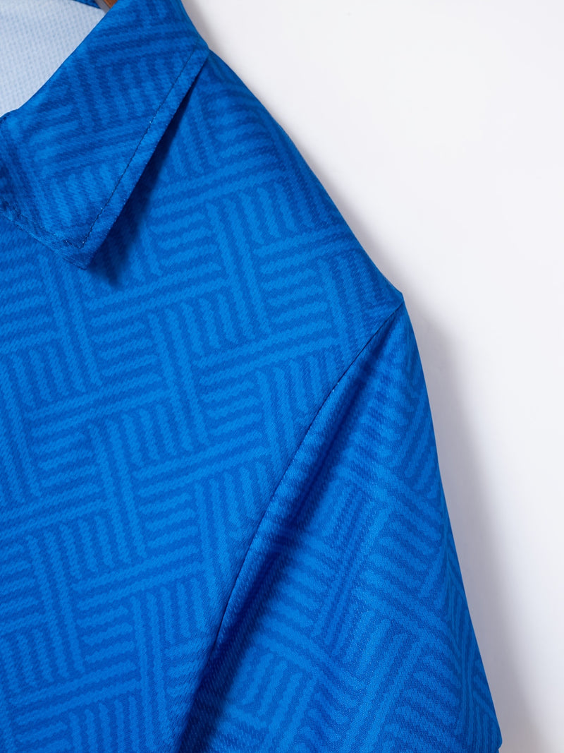 Mens 2Pcs Casual Summer Set - Breezy Short Sleeve Shirt with Matching Drawstring Shorts - Ideal for Vacation & Workout