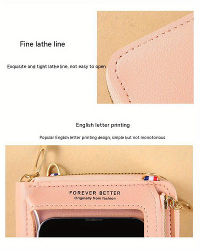 Touch Screen Mobile Phone Bag Female Cross Bag Anti-theft Multi-functional Shoulder Transparent Mini Small Bag Purse Mobile Phone Bag, Mommy Bag, Christmas, Halloween, Thanksgiving Day Gift