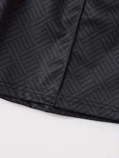 Mens 2Pcs Casual Summer Set - Breezy Short Sleeve Shirt with Matching Drawstring Shorts - Ideal for Vacation & Workout