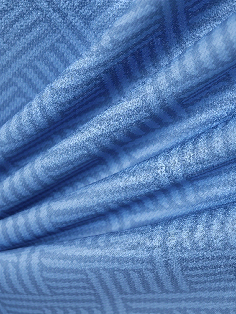 Mens 2Pcs Casual Summer Set - Breezy Short Sleeve Shirt with Matching Drawstring Shorts - Ideal for Vacation & Workout