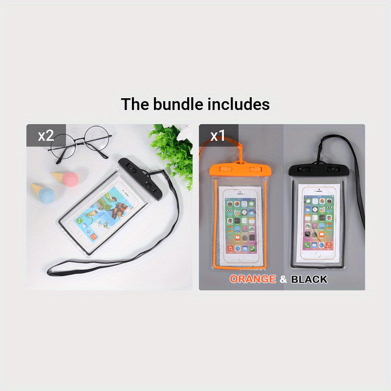 1pc/2pcs Waterproof Mobile Phone Bag for Outdoor Activities - Touch Screen Compatible, Lightweight and Transparent