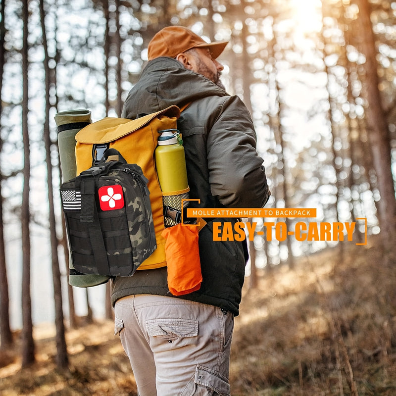 Survival Kit, 320pcs Survival Emergency Gear And Supplies with First Aid Kit Pouch, Emergency Kit with Tent, Camping Axe Hammer, Survival Shovel for Earthquake, Outdoor Adventure, Hiking, Hunting, Great Gift Idea for Men Wome