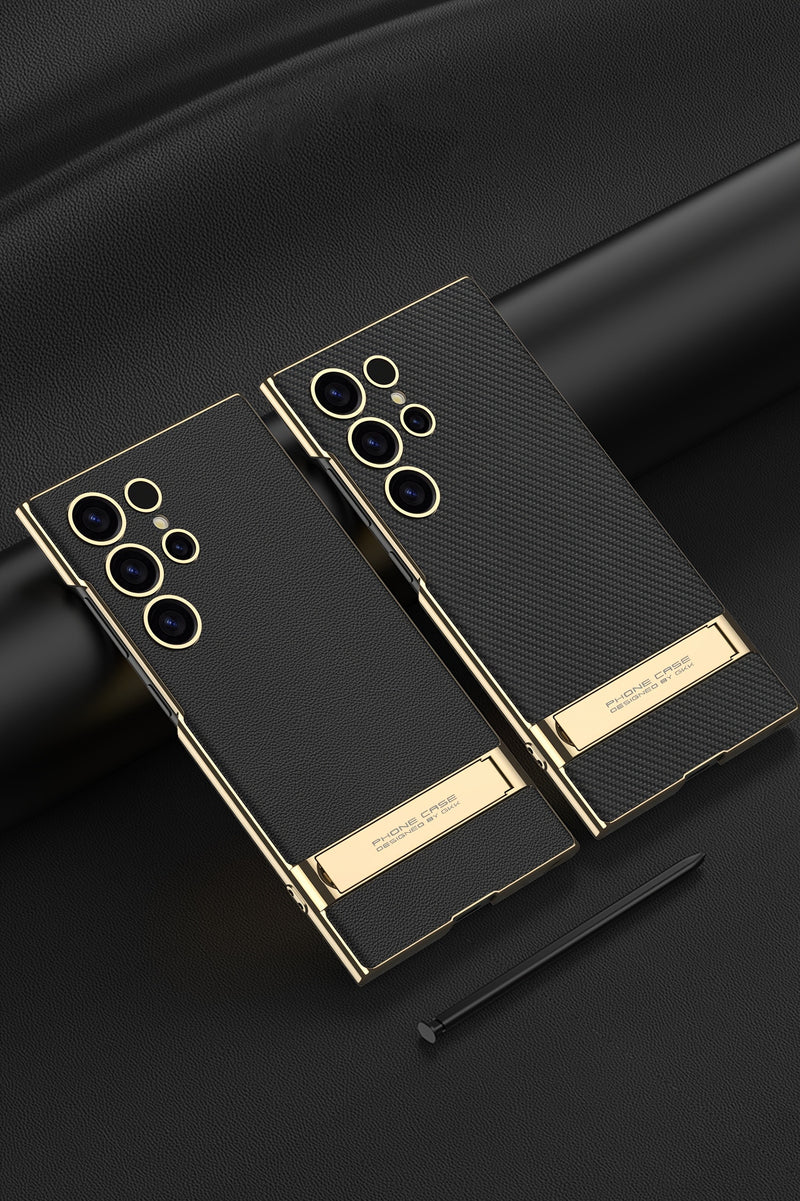 Artificial Leather Bracket Mobile Phone Case Protective Case For Samsung S24Ultra