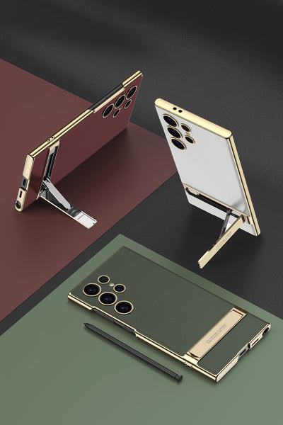 Artificial Leather Bracket Mobile Phone Case Protective Case For Samsung S24Ultra