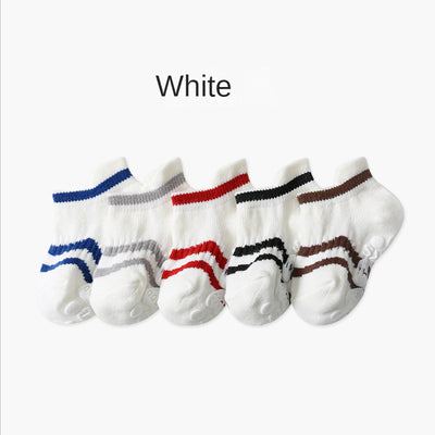 5-Pack Of Non-Slip Baby Girls' Low Cut Floor Socks, For Comfort And Safety