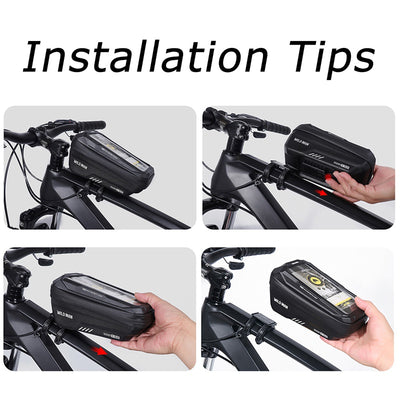 WILD for Man Bike Bag Front Handlebar Bag 6.8inch Mobile Phone Case Bicycle Top Tube Bag Cycling Accessories