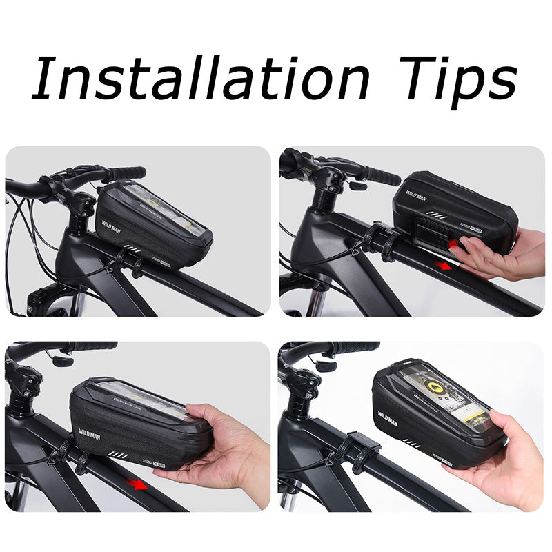 WILD for Man Bike Bag Front Handlebar Bag 6.8inch Mobile Phone Case Bicycle Top Tube Bag Cycling Accessories