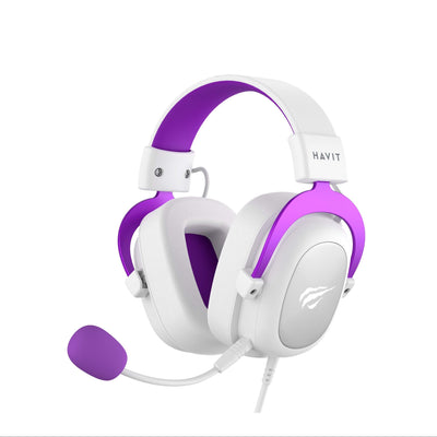 HAVIT Surround Sound Wired Headphones For Video Music And Games, Compatible With PC, XBOX ONE, PS4, Mobile Phones, With Detachable Microphone, 3.5mm Port, Comfortable Leather Earmuffs, 53mm Speakers, Adjustable Headband, All-