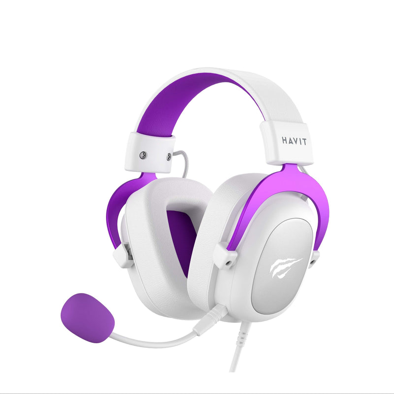 HAVIT Surround Sound Wired Headphones For Video Music And Games, Compatible With PC, XBOX ONE, PS4, Mobile Phones, With Detachable Microphone, 3.5mm Port, Comfortable Leather Earmuffs, 53mm Speakers, Adjustable Headband, All-