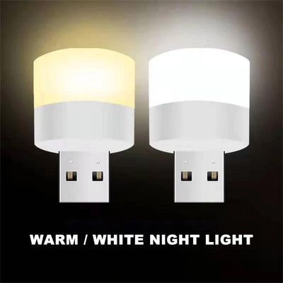 10pcs Mini USB Night Light Warm White Eye Protection Book Reading Light USB Plug Computer Mobile Power Charging LED Night Lamp