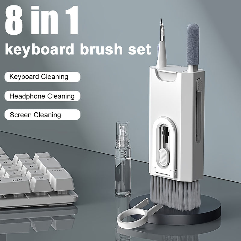 Eight-in-one Cleaning Kit For Computer Keyboard, Headphone Cleaning Brush, Tablet And Mobile Phone Cleaning Tool, Keycap Remover Set