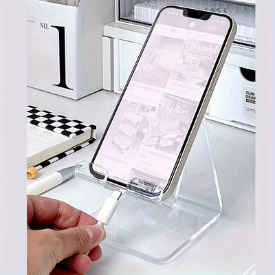 Acrylic Transparent Mobile Phone Stand Tablet Desktop Creative Watching TV Lazy Portable Multifunctional Mobile Phone Stand Simple Mobile Phone Stand Storage Rack