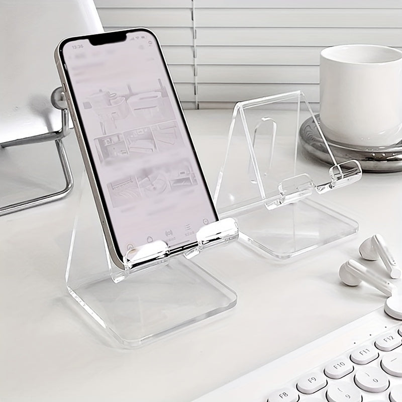 Acrylic Transparent Mobile Phone Stand Tablet Desktop Creative Watching TV Lazy Portable Multifunctional Mobile Phone Stand Simple Mobile Phone Stand Storage Rack
