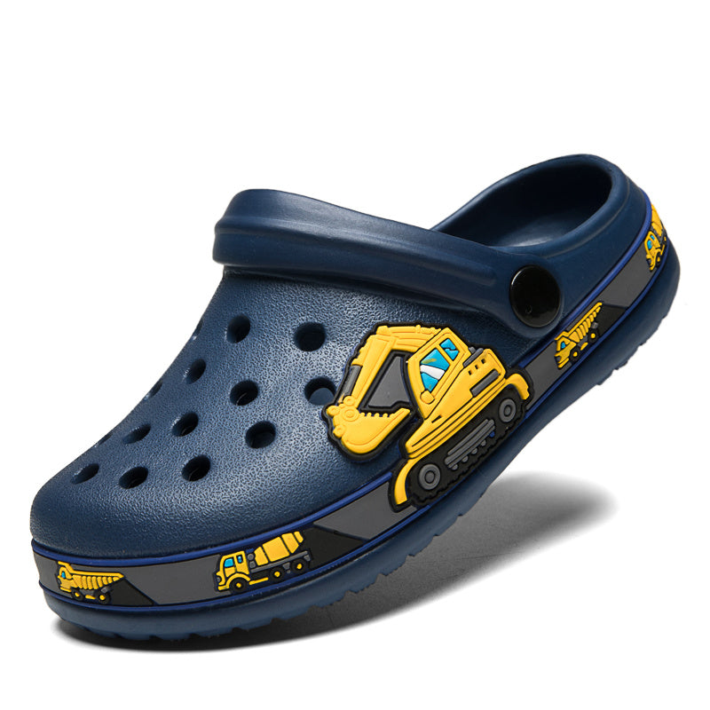 Boys & Girls Fun Cartoon Flip Flops - Water-Resistant Beach Slippers with Cushioned Comfort for Swimming Adventures