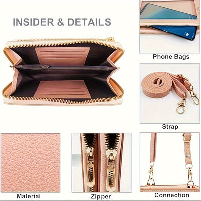 Touch Screen Mobile Phone Bag Female Cross Bag Anti-theft Multi-functional Shoulder Transparent Mini Small Bag Purse Mobile Phone Bag, Mommy Bag, Christmas, Halloween, Thanksgiving Day Gift