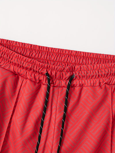 Mens 2Pcs Casual Summer Set - Breezy Short Sleeve Shirt with Matching Drawstring Shorts - Ideal for Vacation & Workout