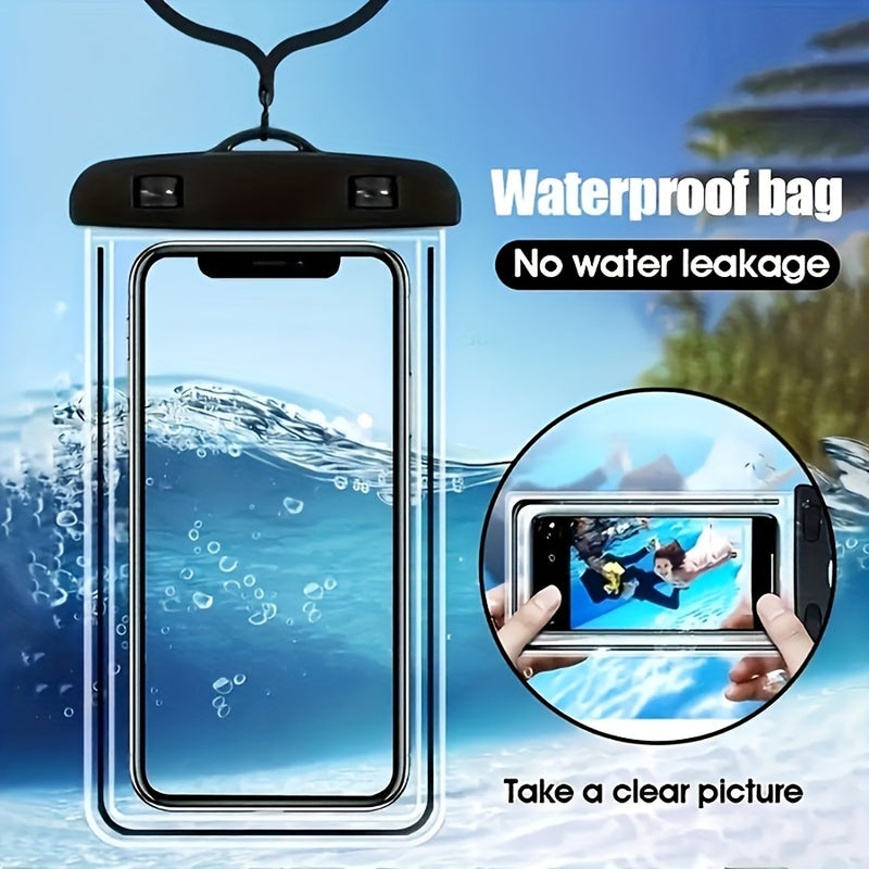 Glow-in-the-Dark Waterproof Phone Pouch for Swimming and Diving - Universal Sealed Dry Bag for Mobile Phones