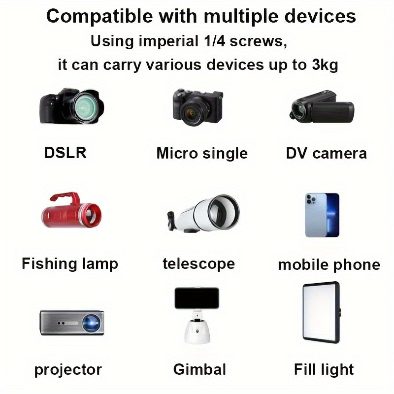 Professional Photography Camera Stand 360° Rotating Bracket Portable Stable Desktop Tripod SLR Camera Photography Video Live with Storage Bag Mobile Phone Clip