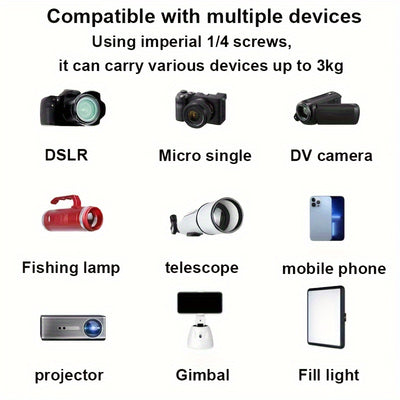 Professional Photography Camera Stand 360° Rotating Bracket Portable Stable Desktop Tripod SLR Camera Photography Video Live with Storage Bag Mobile Phone Clip