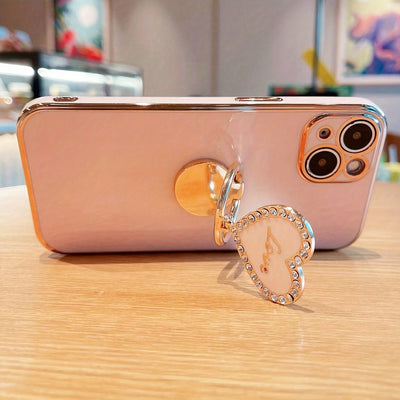 Mobile Phone Case With Electroplated Metal Folding Rotating Bracket Suitable For Iphone 7 8 XR XS 11 12 13 14 15 Pro Max Plus