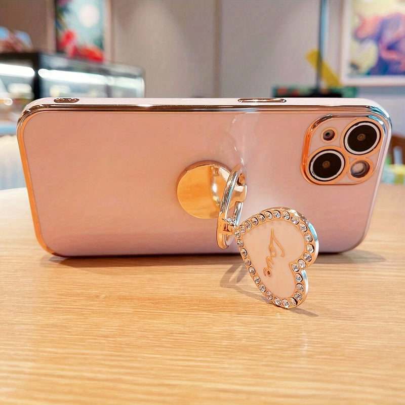 Mobile Phone Case With Electroplated Metal Folding Rotating Bracket Suitable For Iphone 7 8 XR XS 11 12 13 14 15 Pro Max Plus