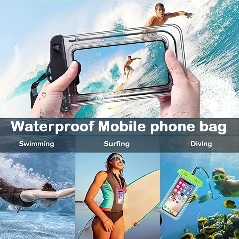 1pc/2pcs Waterproof Mobile Phone Bag for Outdoor Activities - Touch Screen Compatible, Lightweight and Transparent