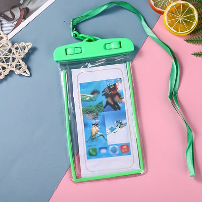 Glow-in-the-Dark Waterproof Phone Pouch for Swimming and Diving - Universal Sealed Dry Bag for Mobile Phones