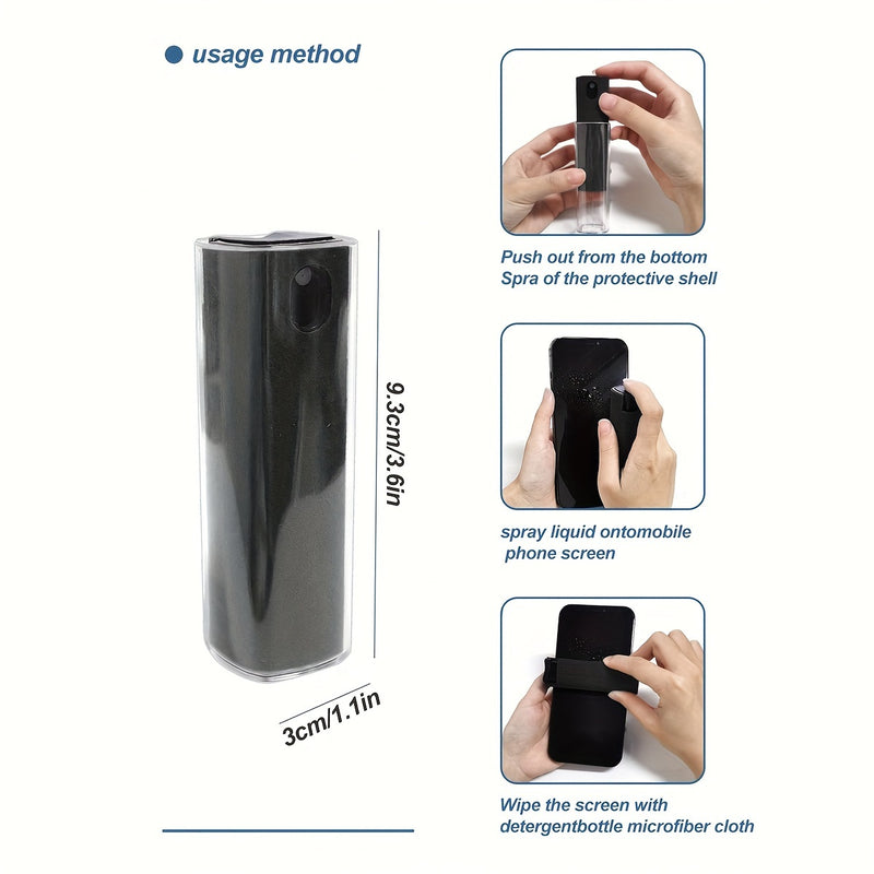 1pc, 2-in-1 Portable Phone Screen Cleaning Sprayer & Wiper, Multi-Purpose Screen Cleaning Tool for Mobile, Laptop, & Tablet