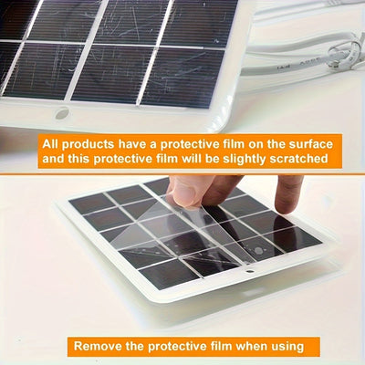 1pc Solar Portable Charging Panel Outdoor Waterproof Solar USB Charger Is Suitable For Outdoor Travel And Camping, Mobile Power, Mobile Phone Charging Bank, Flashlight, Fan