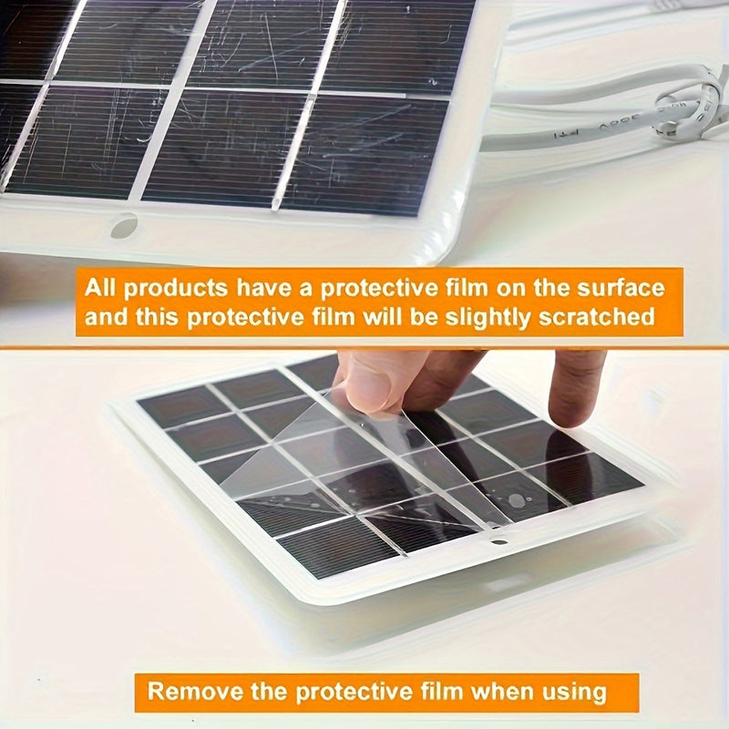 1pc Solar Portable Charging Panel Outdoor Waterproof Solar USB Charger Is Suitable For Outdoor Travel And Camping, Mobile Power, Mobile Phone Charging Bank, Flashlight, Fan