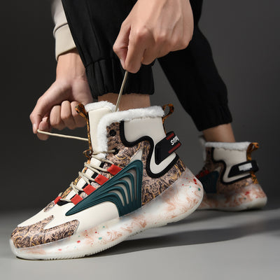 Men's 2023 New Snow Boots, Warm Fleece Cozy Non-slip Ankle Boots Plush Comfy Outdoor Shoes Walking Sneakers, Winter