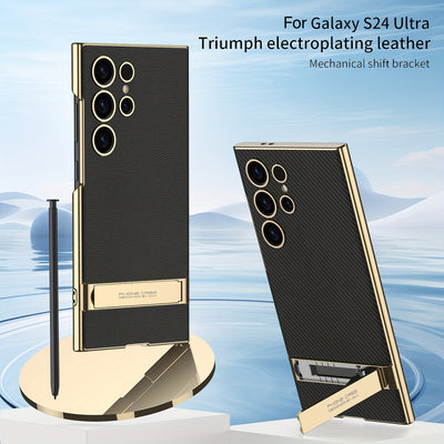 Artificial Leather Bracket Mobile Phone Case Protective Case For Samsung S24Ultra