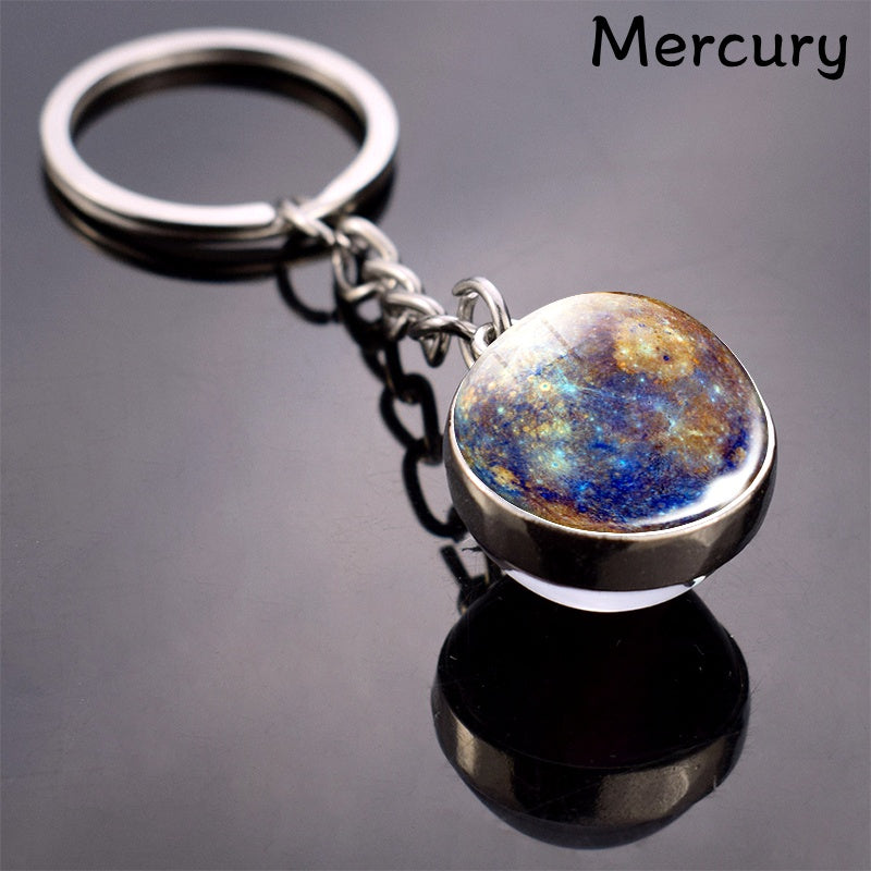 Solar System Planets Keychain - Metal Moon Phase Charm with 8 Planet Designs, Celestial-Themed Gift for Anniversaries, Keys, Wallets & Bags, Celestial Keychain | Metallic Finish | Metal Construction