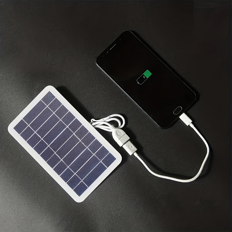 1pc Solar Portable Charging Panel Outdoor Waterproof Solar USB Charger Is Suitable For Outdoor Travel And Camping, Mobile Power, Mobile Phone Charging Bank, Flashlight, Fan