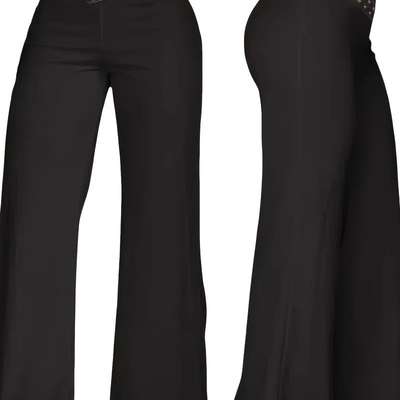 Summer Long Pants, Elegant Wide-Leg Flare Trousers