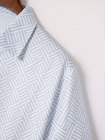 Mens 2Pcs Casual Summer Set - Breezy Short Sleeve Shirt with Matching Drawstring Shorts - Ideal for Vacation & Workout