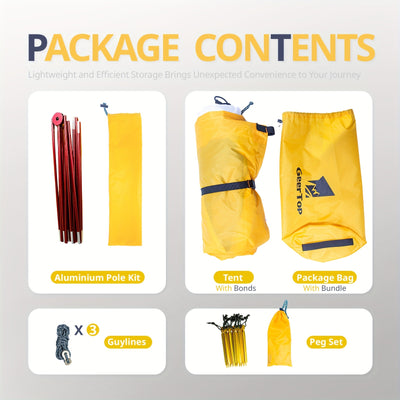 GEERTOP 2-Person Camping Tent, 3-4 Season Double Dome Tent, Ultralight for Outdoor Backpacking Hiking