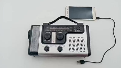 Solar Hand Crank Emergency Radio AM/FM/SW Multi-band With Flashlight, Reading Light, Siren, Mobile Phone Charging Function