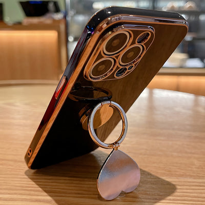 Mobile Phone Case With Electroplated Metal Folding Rotating Bracket Suitable For Iphone 7 8 XR XS 11 12 13 14 15 Pro Max Plus