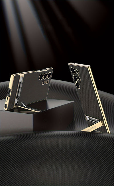 Artificial Leather Bracket Mobile Phone Case Protective Case For Samsung S24Ultra