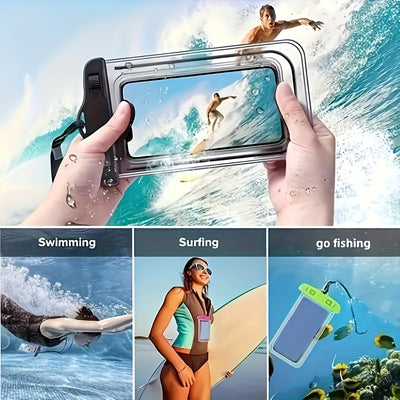 Glow-in-the-Dark Waterproof Phone Pouch for Swimming and Diving - Universal Sealed Dry Bag for Mobile Phones