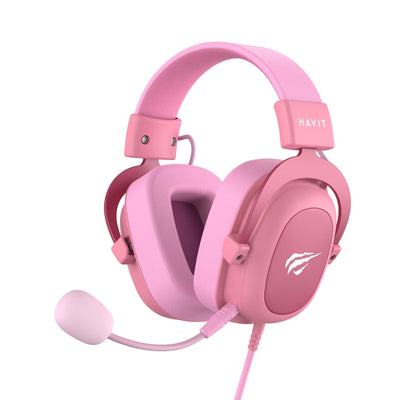 HAVIT Surround Sound Wired Headphones For Video Music And Games, Compatible With PC, XBOX ONE, PS4, Mobile Phones, With Detachable Microphone, 3.5mm Port, Comfortable Leather Earmuffs, 53mm Speakers, Adjustable Headband, All-