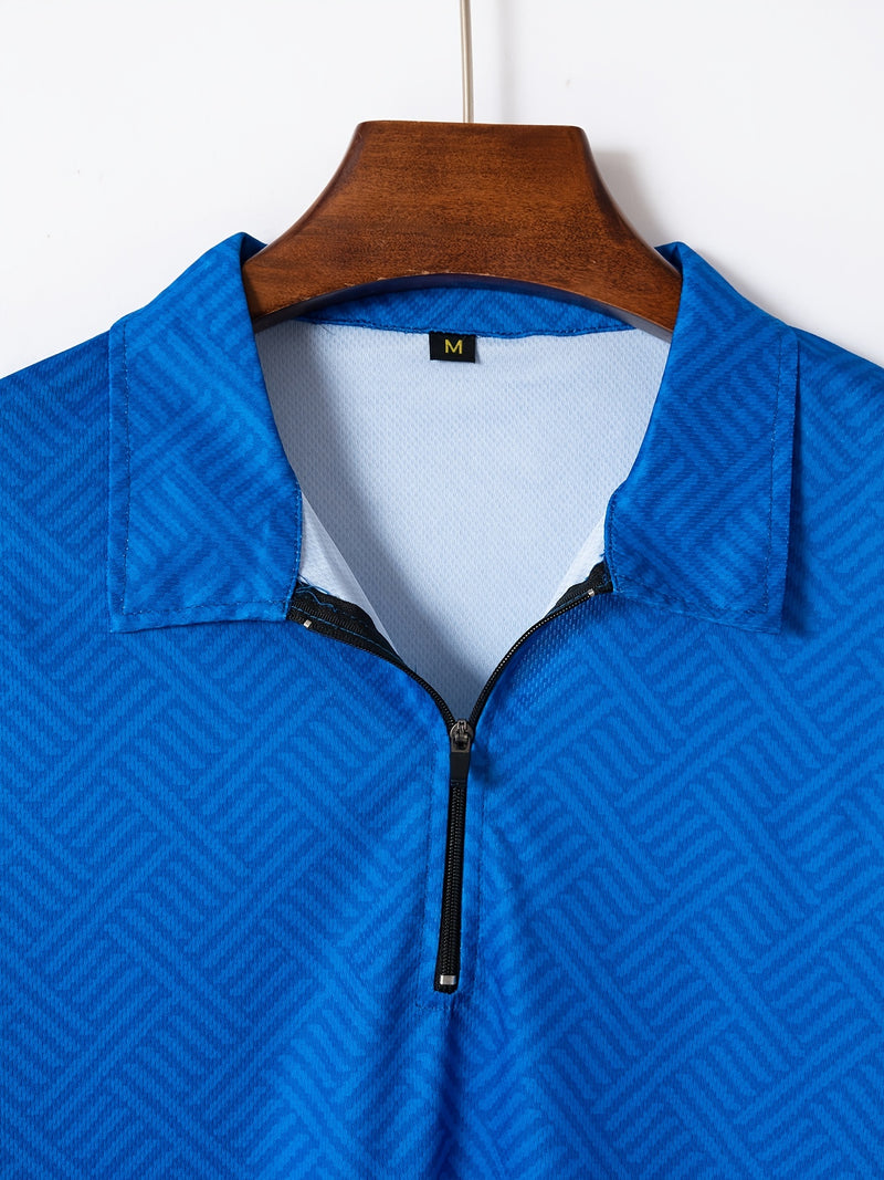 Mens 2Pcs Casual Summer Set - Breezy Short Sleeve Shirt with Matching Drawstring Shorts - Ideal for Vacation & Workout