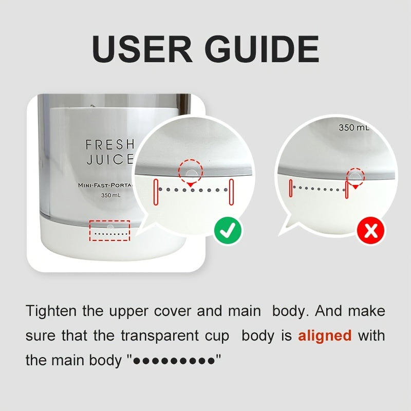 11.83oz Portable Electric Wireless Mini Fruit Blender Juicer - Perfect for On-the-Go!