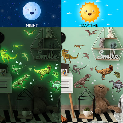 1 Set, Glow In The Dark, Dinosaur Wall Stickers, Removable Waterproof Stickers, Wall Decor For Living Room Bedroom, Home Decor