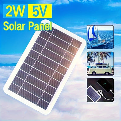1pc Solar Portable Charging Panel Outdoor Waterproof Solar USB Charger Is Suitable For Outdoor Travel And Camping, Mobile Power, Mobile Phone Charging Bank, Flashlight, Fan