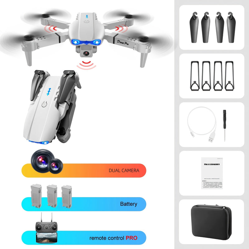 E99 drone is equipped with dual cameras, three batteries, mobile application control, indoor flying toys, Halloween/Christmas/New Year gifts