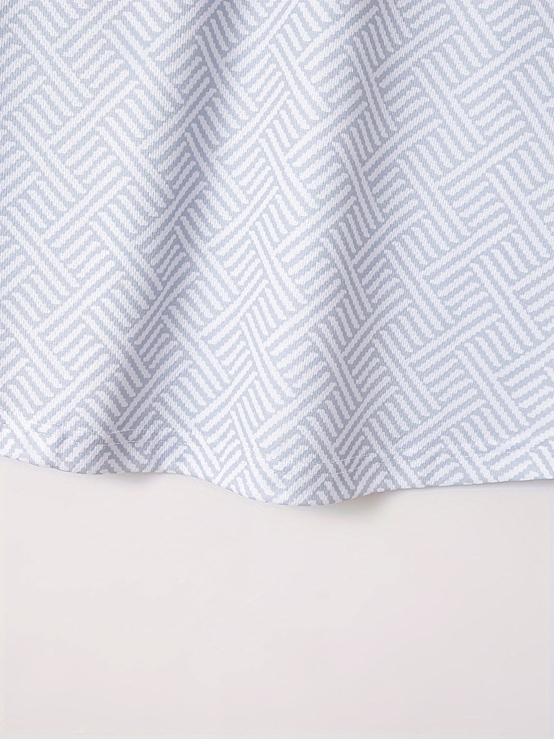 Mens 2Pcs Casual Summer Set - Breezy Short Sleeve Shirt with Matching Drawstring Shorts - Ideal for Vacation & Workout